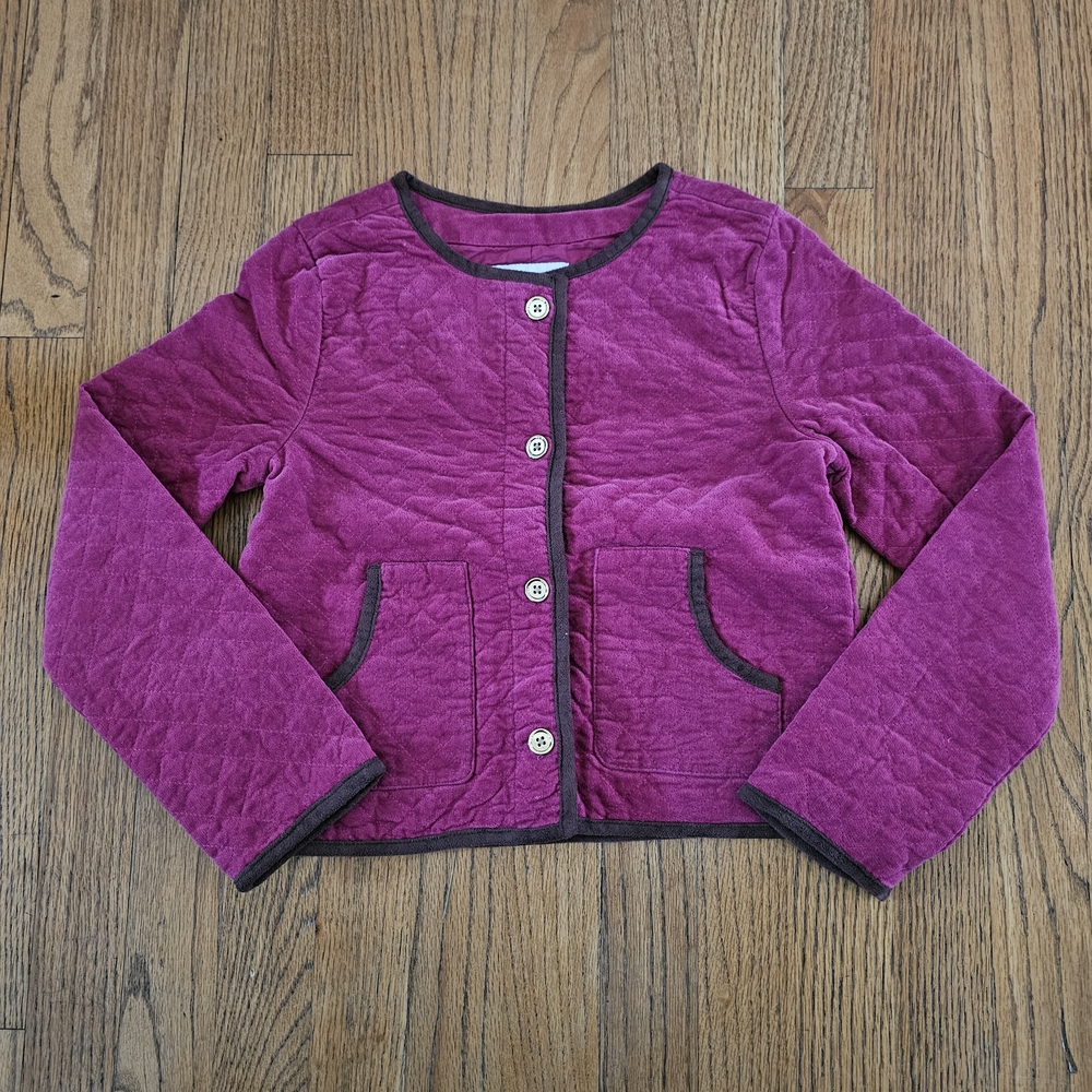 NWT! Janie and Jack Quilted Corduroy Jacket Fuchsia Pink Girls Size 7 - 8